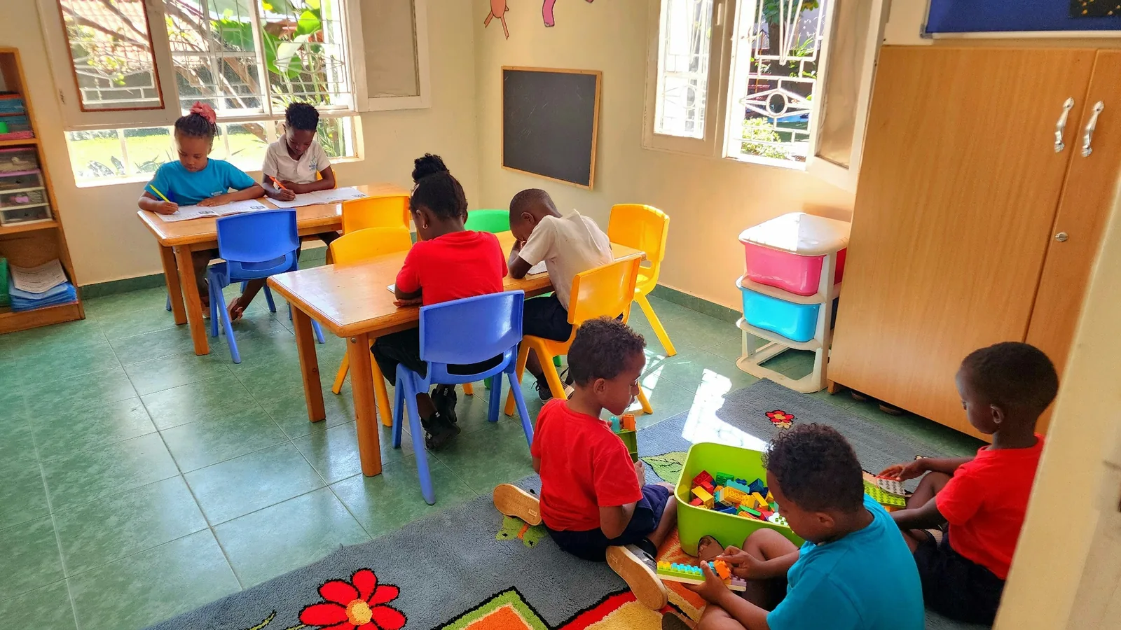 Children learning in a preschool setting